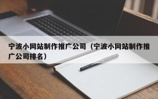 宁波小网站制作推广公司（宁波小网站制作推广公司排名）